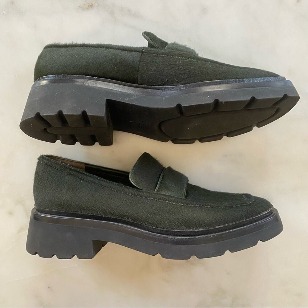 Vince Olive Green Suede Chunky Loafers - Picture 6 of 10
